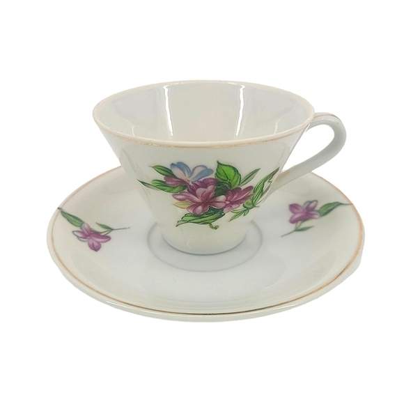 Vintage Violet Teacup and Saucer set for 2 - Made in Japan - Picture 5 of 11